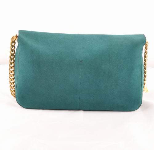 Celine Gourmette Small Bag in Suede Leather - 3078 Green